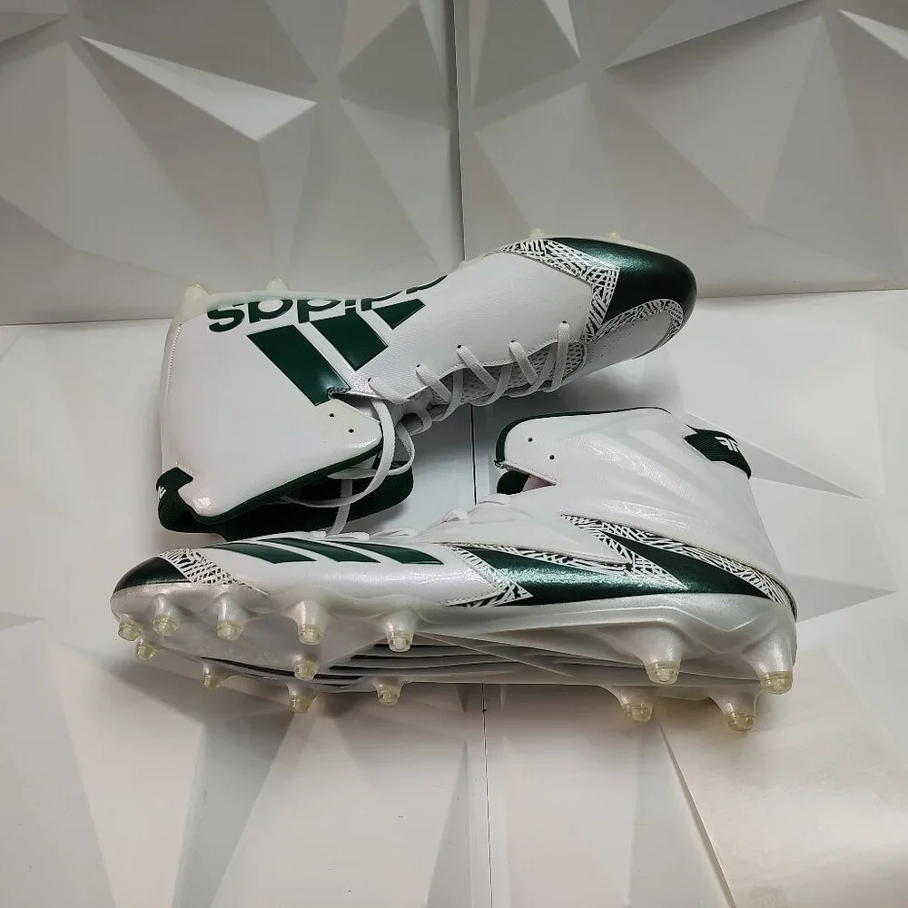 Adidas Mens Football Cleats 17 White Green Shoe Lacrosse Freak X Carbon High - Picture 3 of 14